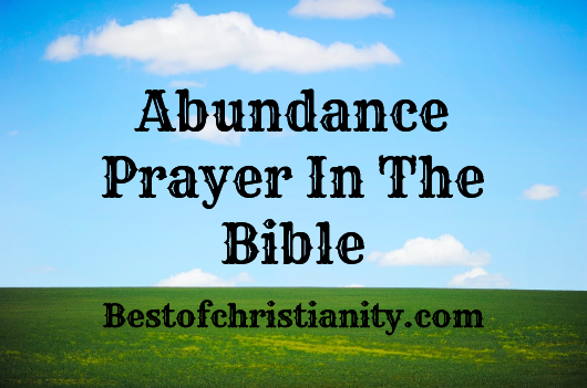 Abundance Prayer In The Bible