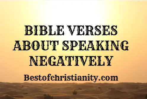 Bible Verses About Speaking Negatively
