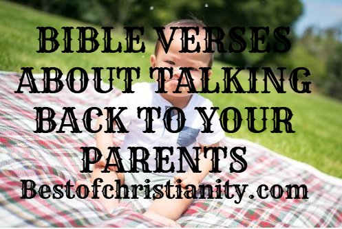 Bible Verses About Talking Back To Your Parents