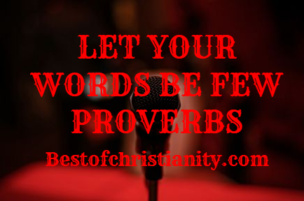 Let Your Words Be Few Proverbs