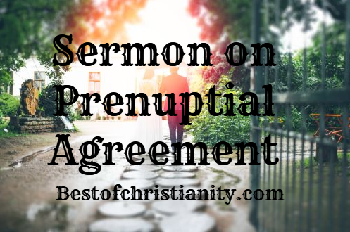 Sermon on Prenuptial Agreement