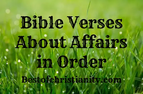 Bible Verses About Affairs in Order