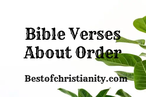 Bible Verses About Order